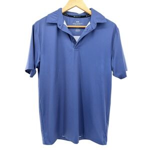 Rorie Whelan Golf Mens Blue Micro Dot Performance Polo Shirt Size Small Stretch‎